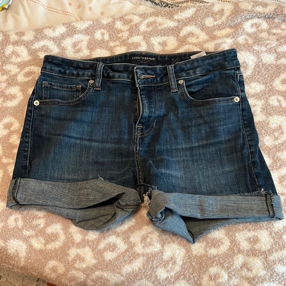 Lucky Brand Dark Wash Cuffed Denim Shorts